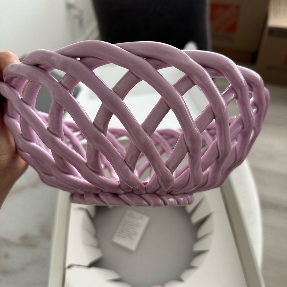 Octaveo Barcelona Sicilia Ceramic Basket - Lilac
